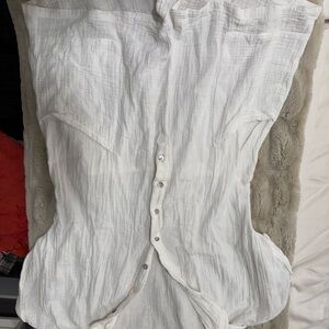 White Button-Up Romper